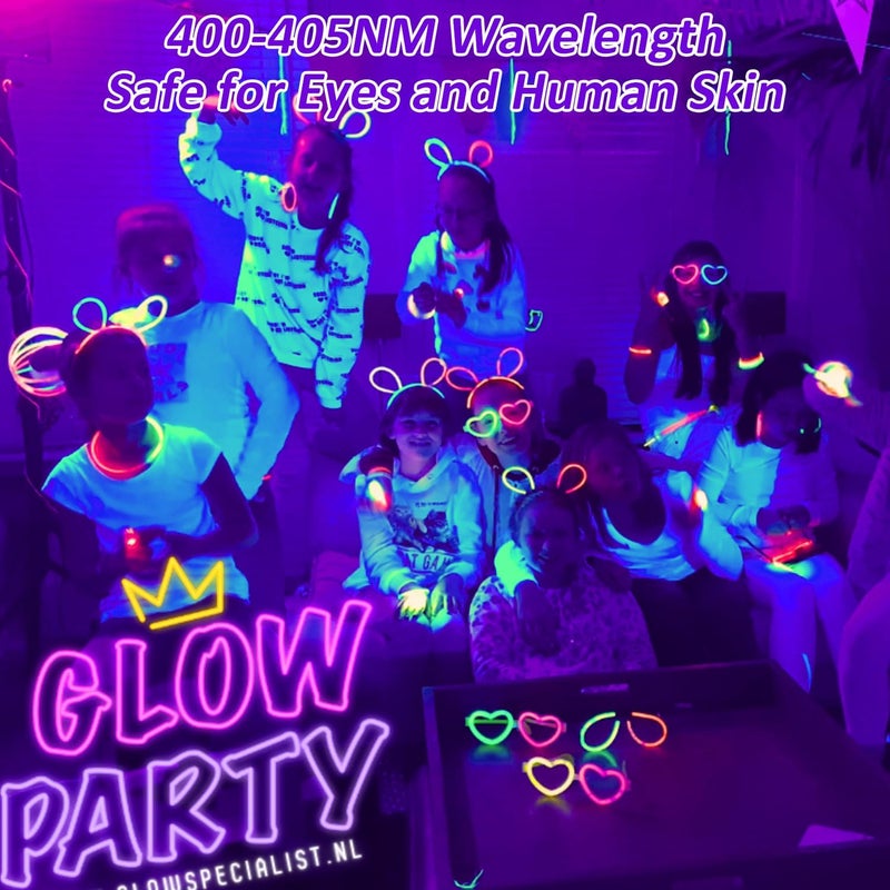 T-SUN 2 Pack 60W Black Lights Outdoor, Blacklight Flood Light with US Plug and Switch, IP66 Waterproof Black Lights for Glow Party, Glow in The Dark, Body Paint Fluorescent Poster Halloween - Image 4